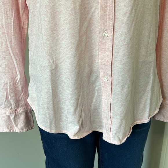 Frank and Eileen Shirt Tee Lab Eileen Button Down Pink Marled Cotton Top S NEW - Picture 3 of 13